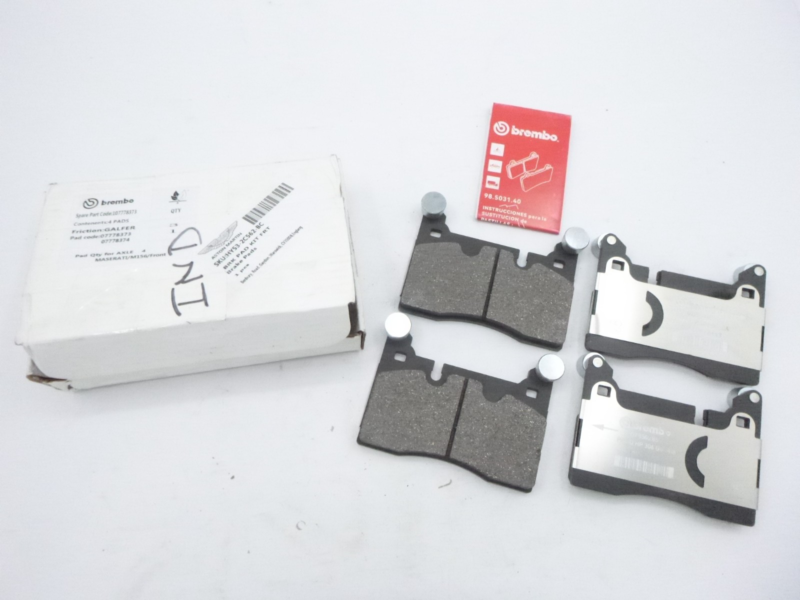 Aston Martin Rear Brake Pads HY53-2C562-BC fits 2019 MY Vantage Steel Brakes
