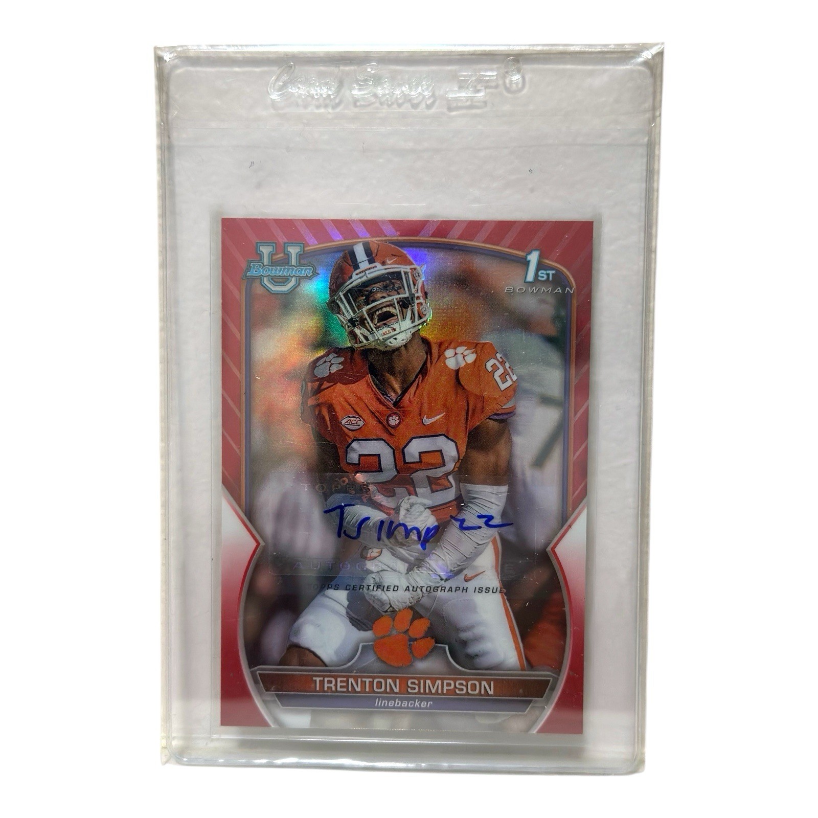 2022 Bowman University Chrome Trenton Simpson Auto Red Refractor 1/5