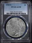 1925-S $1 Peace Silver Dollar PCGS AU 55
