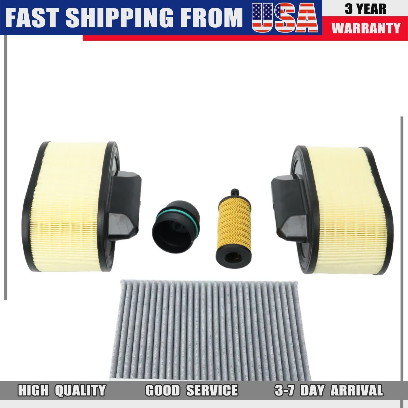 For Maserati Levante GT Modena Base S GTS Trofeo 3.0L 3.8L Engine Air Filter Kit