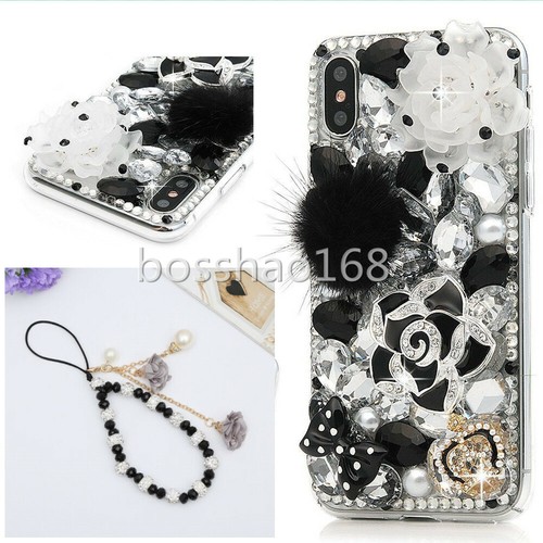 For Samsung A14 A15 A54 A16 S24 S25 Ultra Case Bling Diamonds Soft cover & strap - Picture 13 of 22