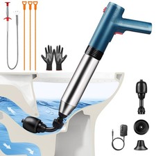 Electric Toilet Plunger Clog Remover High Pressure Air Drain Blaster Clog Rem...