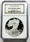1996 $1 American Eagle NGC MS69 ULTRA CAMEO 1 oz .999 Silver US Bullion Coin