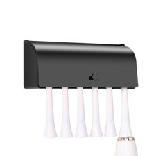 6-Slot Stainless Steel Toothbrush Holder with Cover - Wall Mounted, Dustproof...