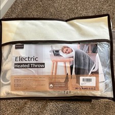 Electric Heated Throw - Cream and Brown