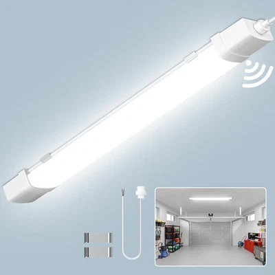 DEPHTHON 4FT Motion Sensor LED Batten Tube Light Ceiling Light Garage Office Outdoor Lamp