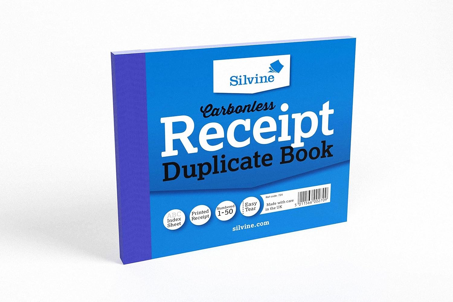 Silvine 5x4 Carbonless Duplicate Receipt Book - Numbered 1-50 with Index Sheet