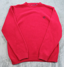 CHAPS Sweater Mens XL Red Cotton Crew Neck Classic Long Sleeve Pullover