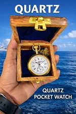 Watch elgin vintage pocket Collectible Antique Brass Pocket Watch W/ Box GIFT