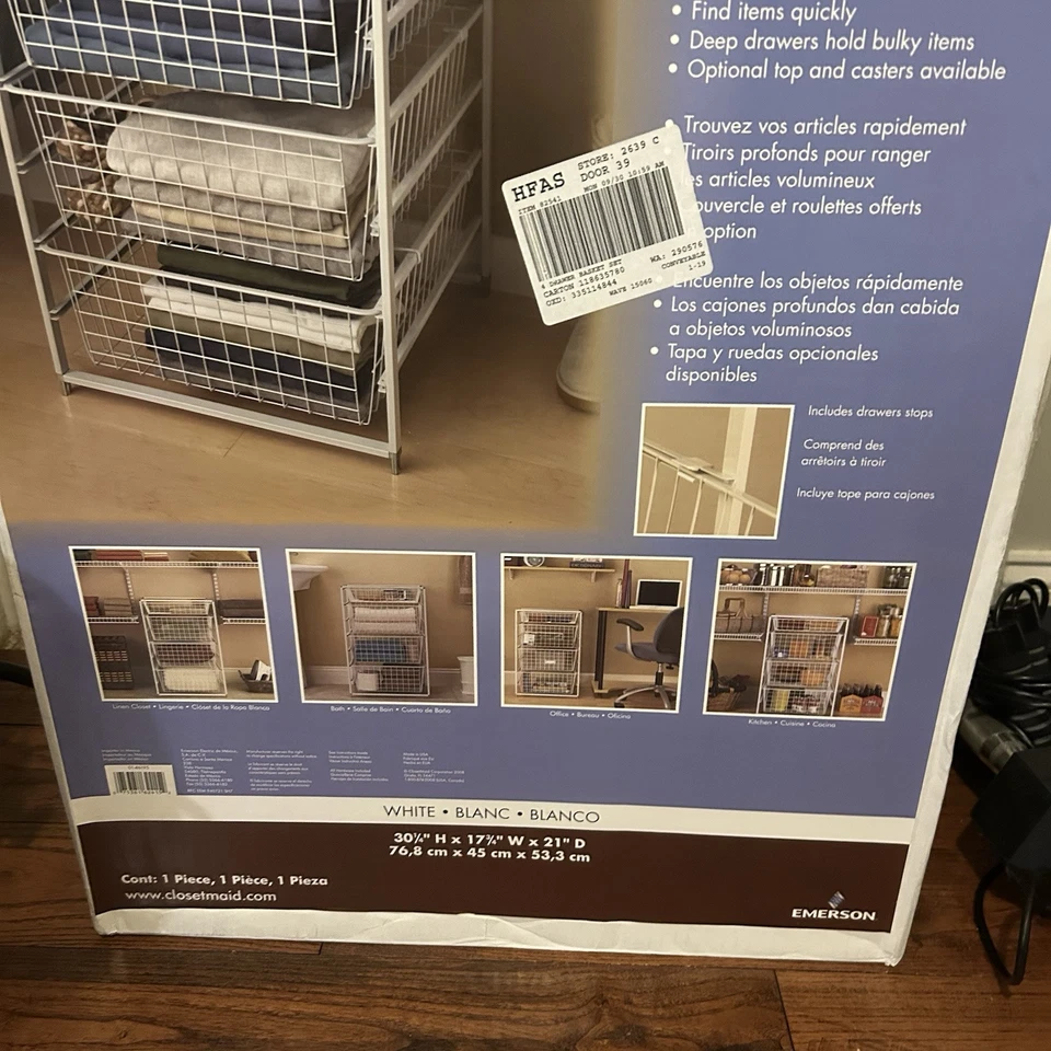 Closetmaid 4 Drawer Kit Storage Drawers 62415 - Image 4 of 4