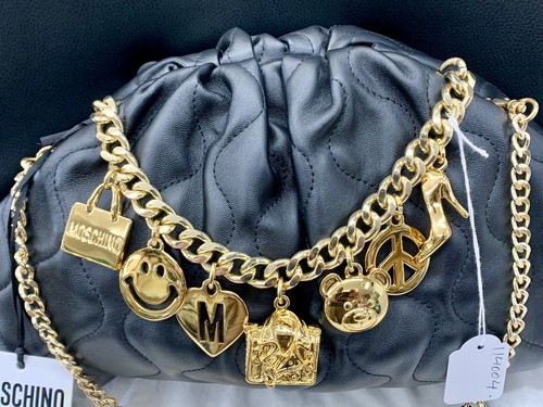 MOSCHINO Moschino Charms Clutch Cross Body Bag in black Quilted Leather - Picture 2 of 14