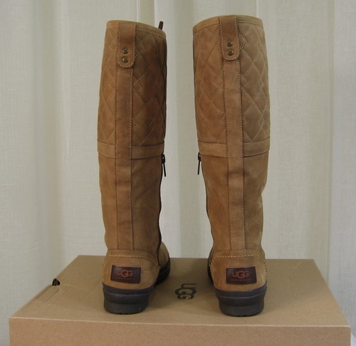 NUEVO UGG Elsa Acolchado Impermeable Cuero Castaño Oveja Botas con Cordones EE. UU. 7/38 - Imagen 6 de 12