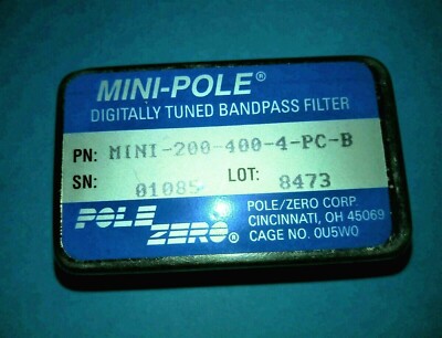 POLE ZERO Mini-200-400-4-PC-B Digital Tuned Bandpass Filter