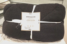Pottery Barn Dorm Organic Favorite Tee Comforter XL Twin Charcoal Gray NWT