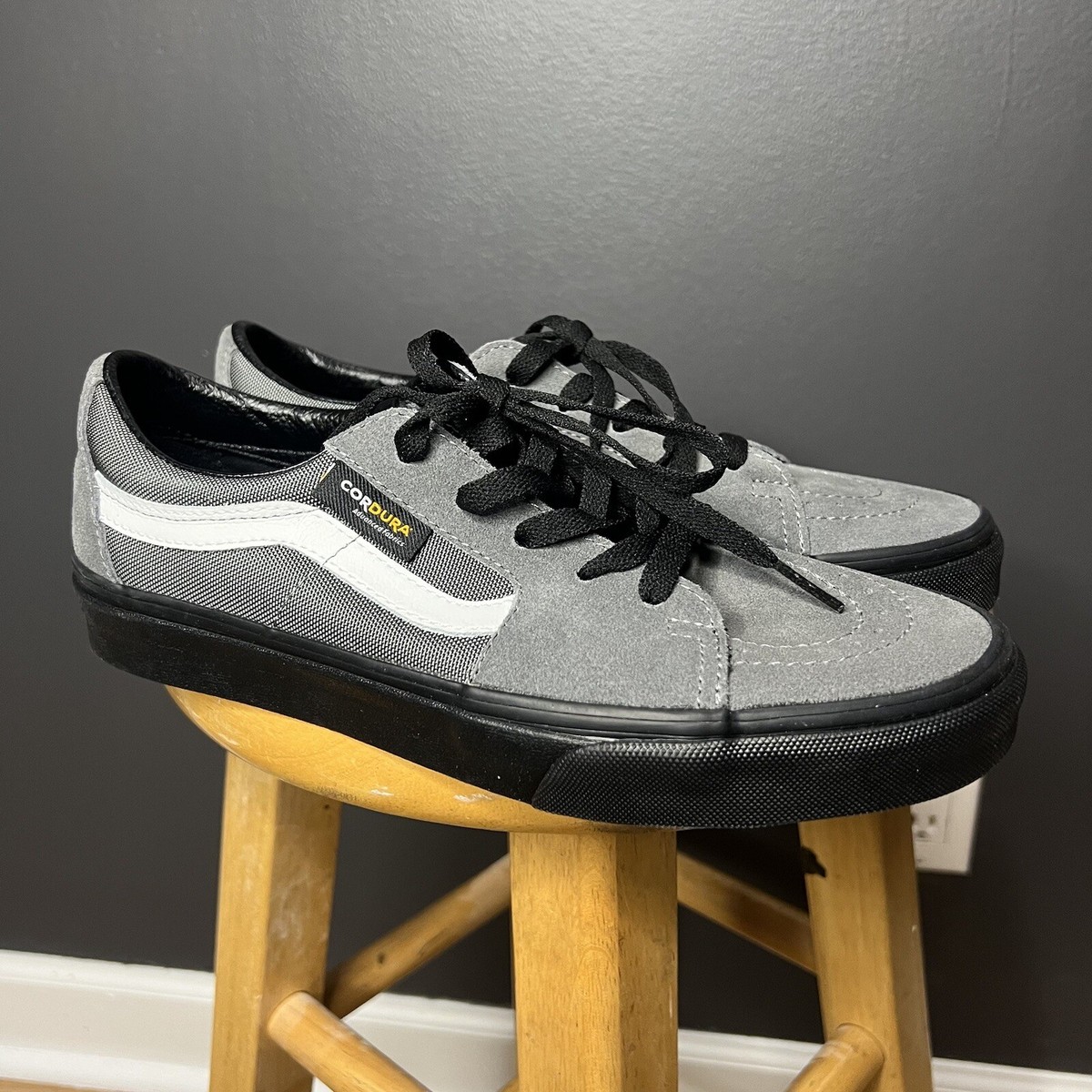 Vans Sk8-Low Cordura Shoes Gray Black Size 7.5 Men's NEW No