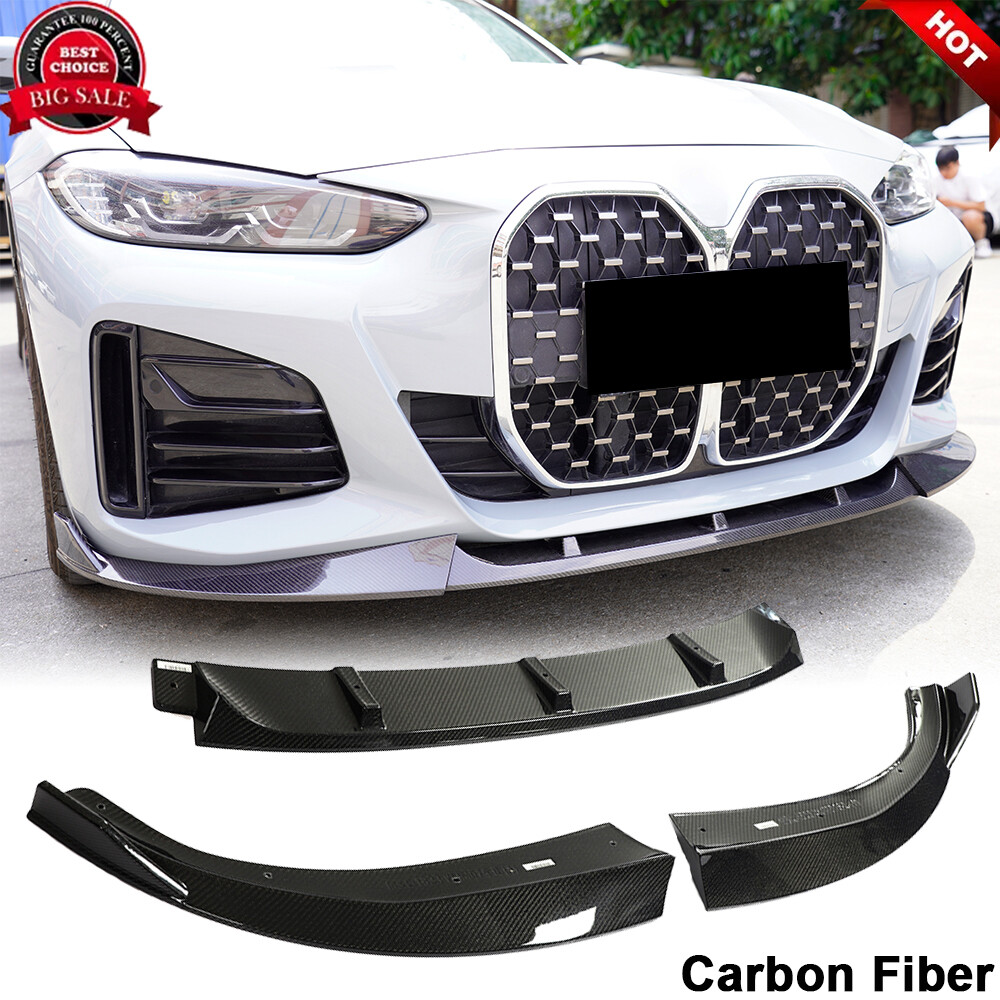 For BMW 4 Series G26 440i M-Sport 2021-2023 REAL CARBON Front Bumper Lip Spoiler