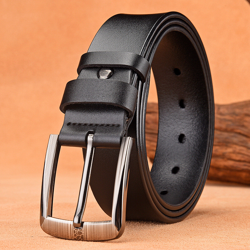 New Men's Belt Fashion Genuine Cow Leather Belt Waist Strap Girdle Pin Buckle