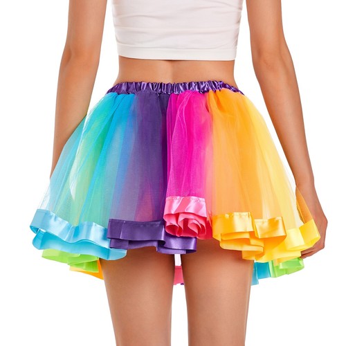 Tutu Skirt Women's Rainbow Unicorn Party Set Tulle Ballet Skirt Adult Halloween - Picture 3 of 6