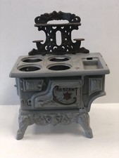 Vintage / Antique Toy Crescent Miniature Cast Iron Stove with Accessories