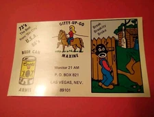 C.B. POSTCARD LAS VEGAS, COORS, GITTY UP GO, 88's POSTCARD GREAT FOR COLLECTION!