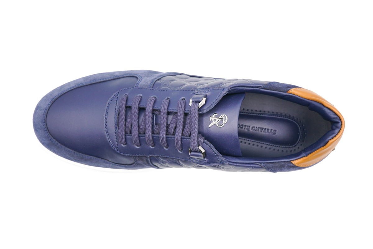 NWT STEFANO RICCI Leather Sneakers EAGLE Shoes LOGO Eu 40 Uk  display picture 1