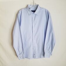 David Donahue Fusion Mens Geometric Button Front Long Sleeve Shirt Size 17 L/XL