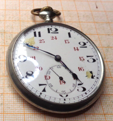 Antike Metall Taschenuhr Junghans 33 gangbar D 53,5 mm MS TUA