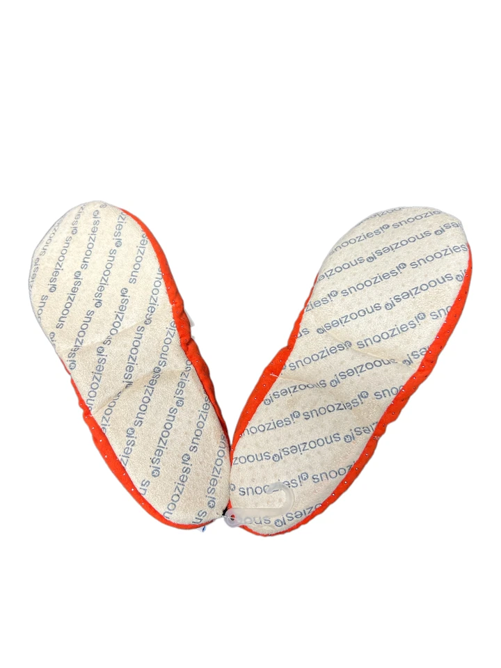 Zapatillas de alta costura Snoozies piel sintética interior rojo pin puntos lazo talla pequeña 5/6 nuevas con etiquetas Foto 2 de 4