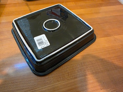 Fiesta Black 8.5" Square Utility Tray Napkin Holder rare HTF Hard to Find New - Picture 4 of 4