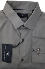  98.50 Hart Schaffner Marx Men's Long/S Shirt Cotton Bdfrd Gray XL 
