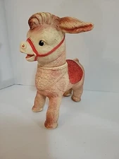 1961 Sun Rubber Company Donkey  Squeaker Toy WORKS  Head Turns With Marbles