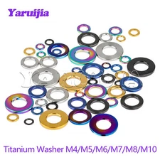 Titanium Washer M4 M5 M6 M7 M8 M10 Ti Grade5 Flat Spacer Gasket for DIN912 Bolts