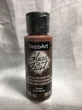 DecoArt Glass Paint Brown DGP13 2oz Craft DIY Glass  Glazed Ceramic Paint Art