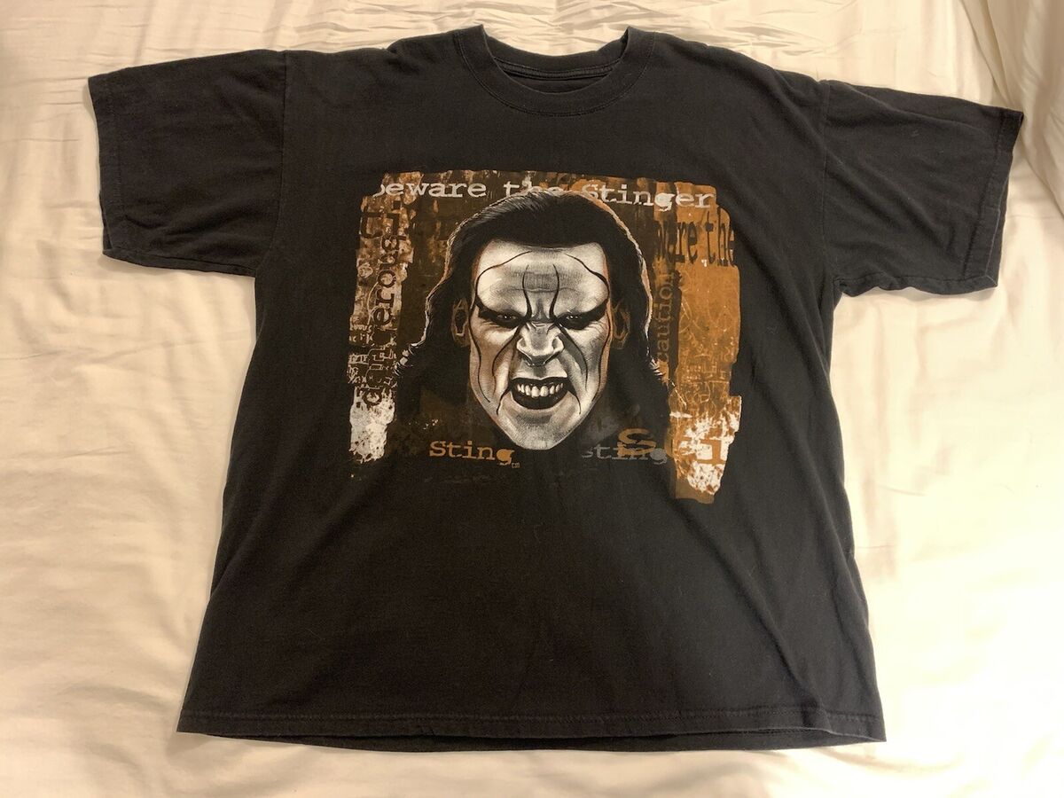 Vintage WCW Sting Beware The Stinger T-shirt Men's Large L Vintage WCW Sting Beware The Stinger T-shirt Men's Large L