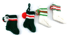 Stocking Christmas Ornaments Hand Knit Croche...