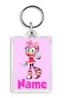 Personalised Amy Rose (Sonic The Hedgehog) Keyring / Bag Tag *Great Gift*