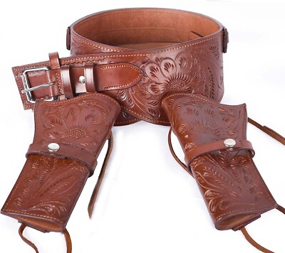 .22/.44/.38 Smith & Wesson Model Leather Gun Holster Belt With Gun Holsters