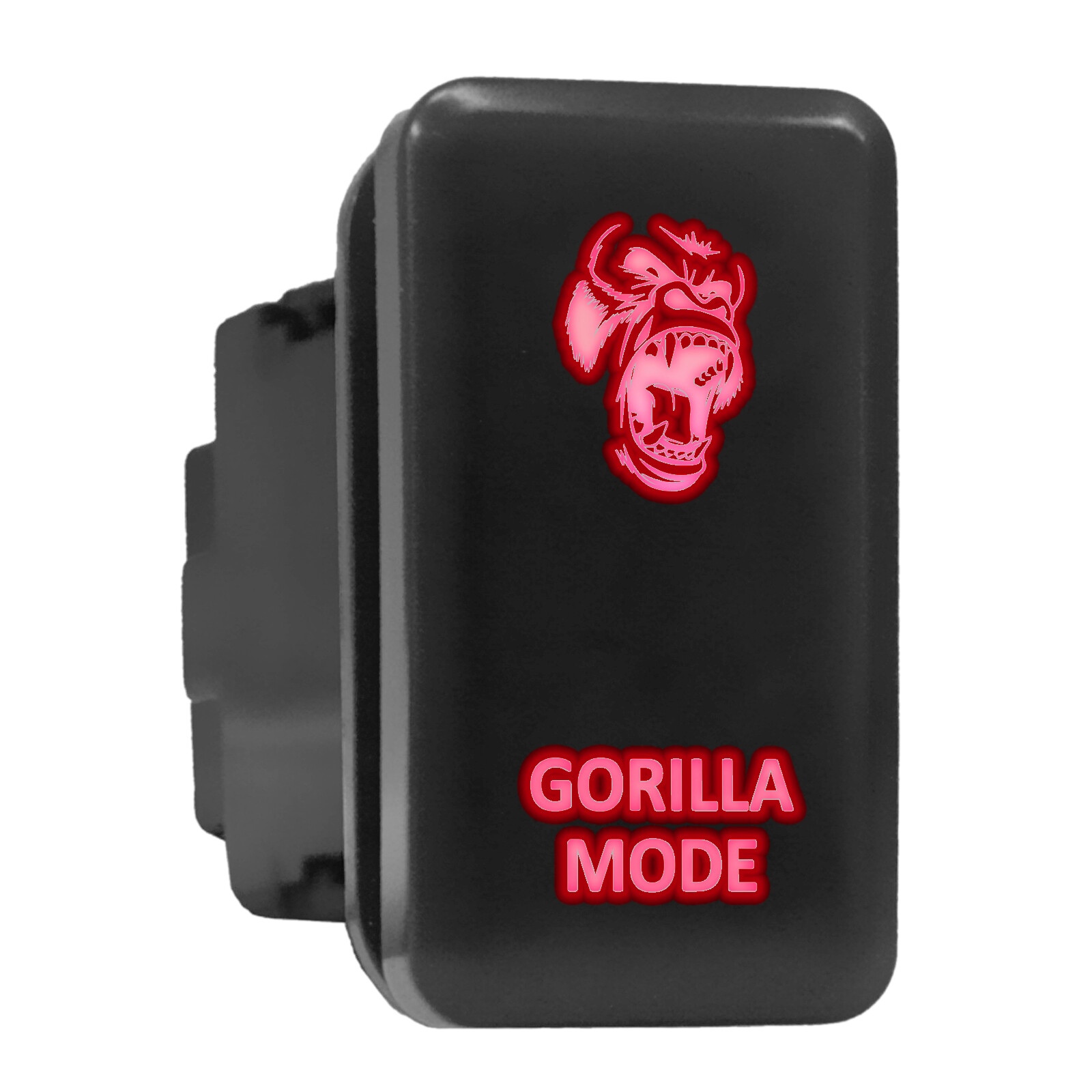 GORILLA MODE Red Backlit Tall Push Switch 1.54x0.83in Fits Toyota