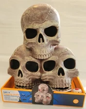 Fogging Skulls Halloween Prop Light up LED Cool Mist 9” Decoration Rite Aid NEW