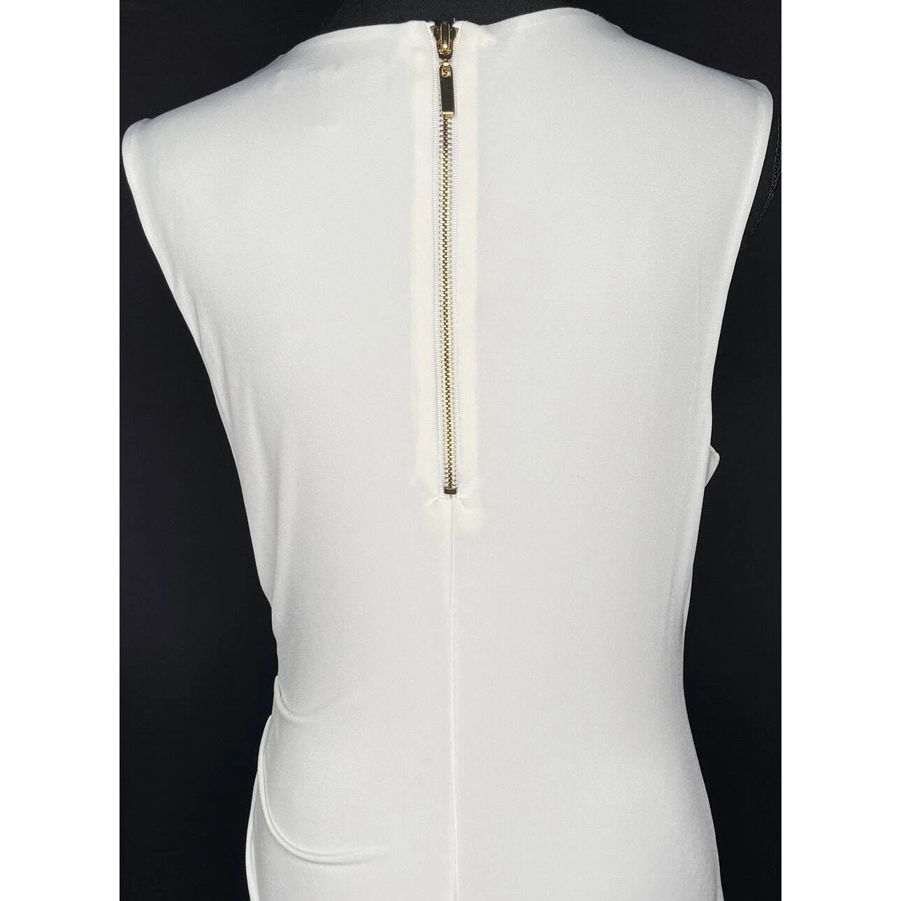 UNDERCOVER Abito midi asimmetrico Victoria Secret bianco affrettato turno drappeggiato senza maniche M