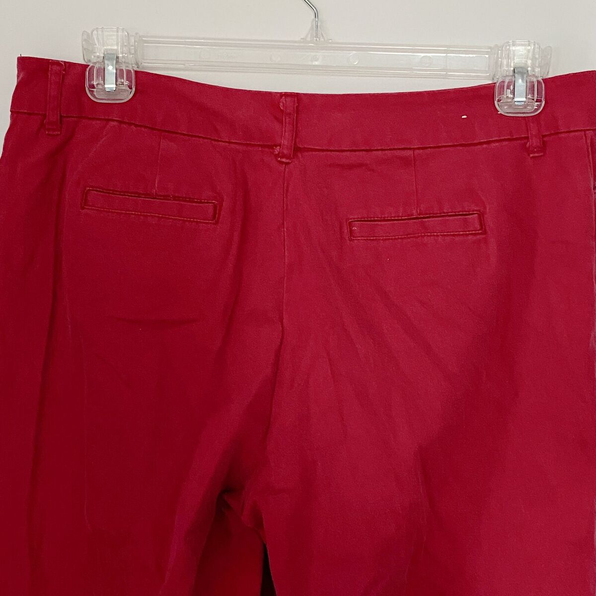 ST. JOHN'S BAY Women's Red Capris dress Pockets Pants Size 14 Petite