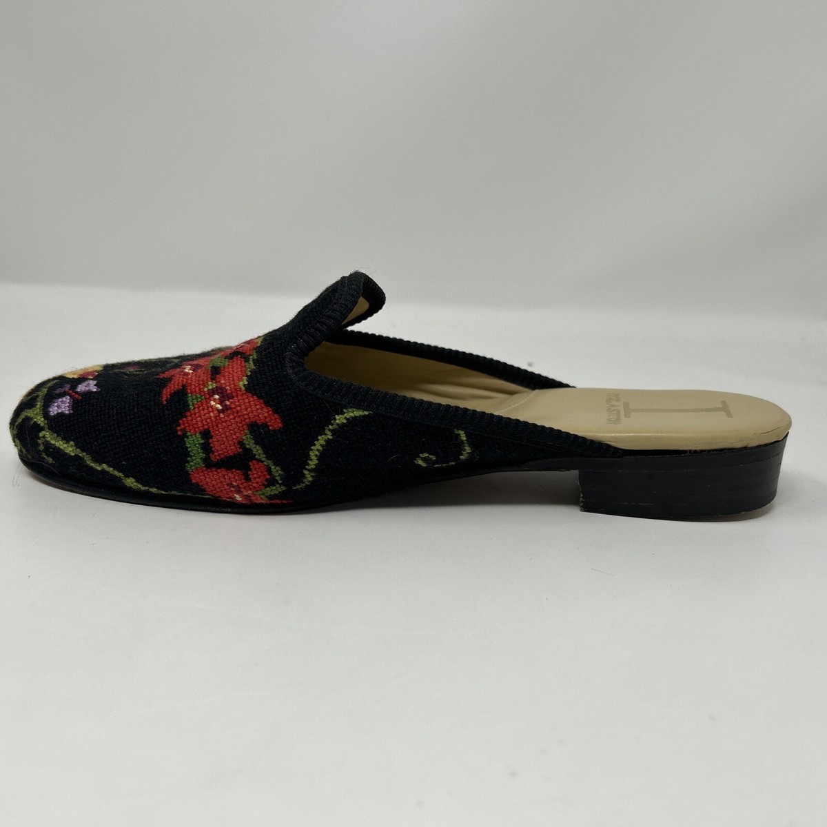 Itz A Stitch Needlepoint Mule Slide Shoes, 6.5, England  display picture 1