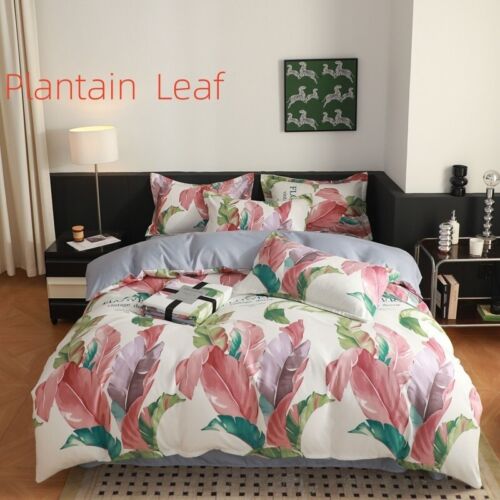 4Pcs Bedding Set Duvet Cover With Matching Fitted Sheet & Pillow Cases - 第 1/9 張圖片