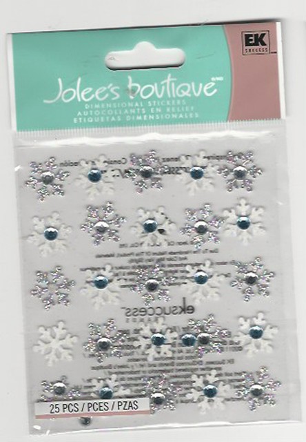Jolee's Boutique Dimensional Snowflake Repeats Stickers - Pack Of 20, Handcrafted Gem Embellishments For Crafts