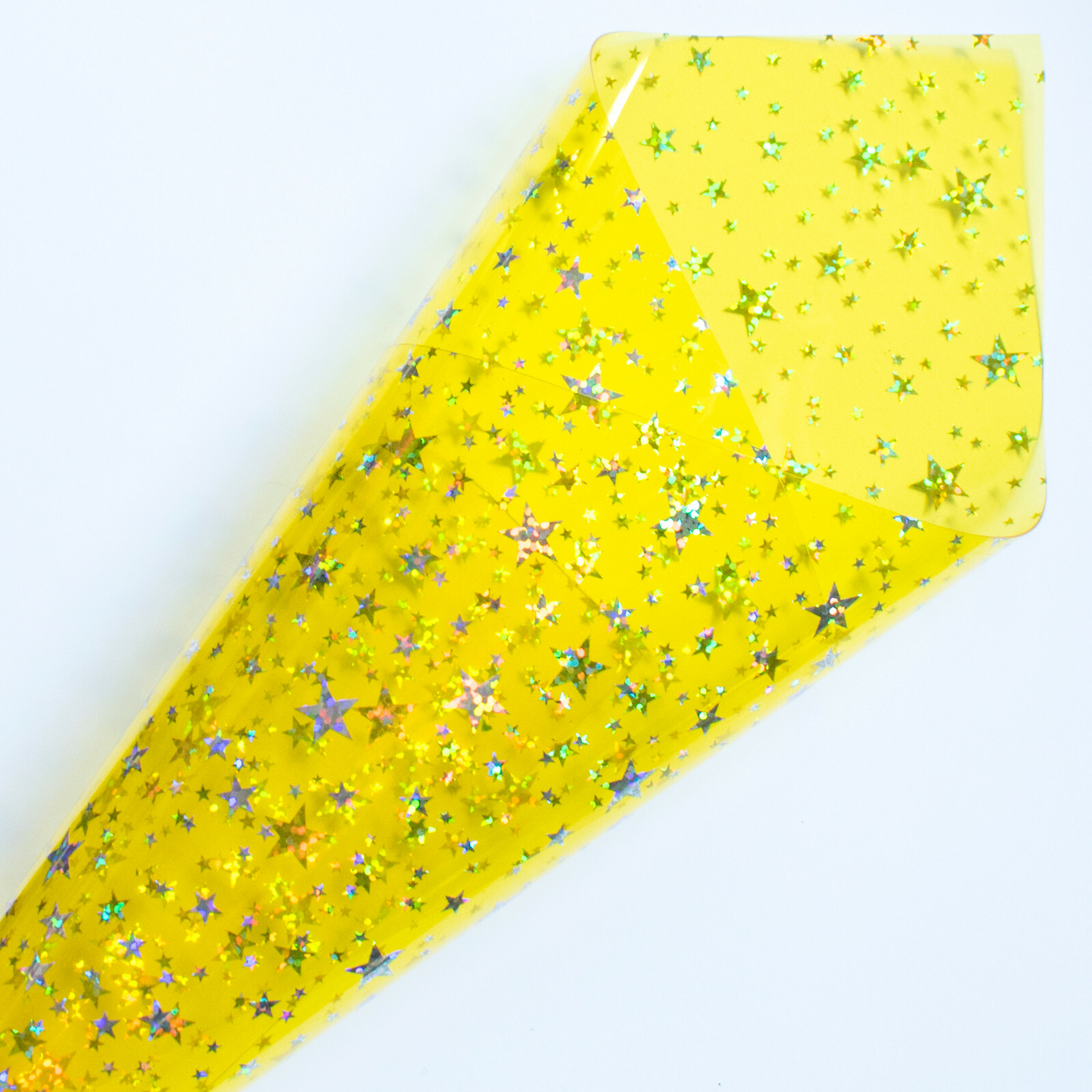 Holographic Stars Jelly Fabric Translucent Soft Touch PVC Leatherette