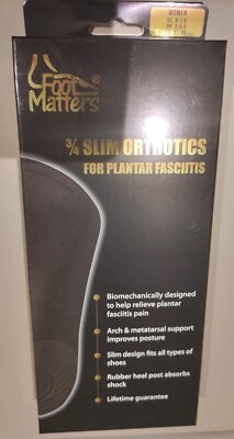 2 Paar: FootMatters 3/4 Slim Ortheseneinlage Plantarfasziitis Einlegesohle UK 5-6,5