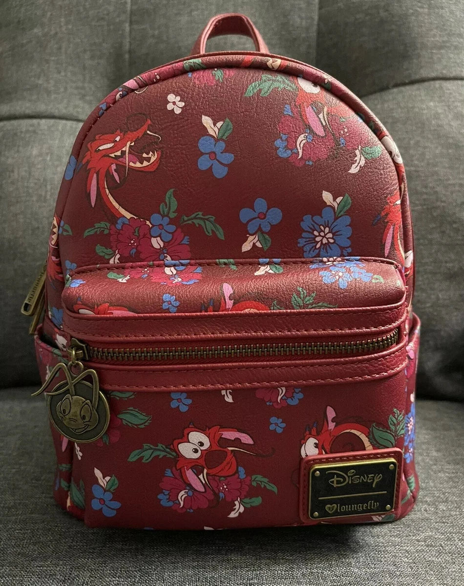 Loungefly Disney Mulan Mushu Floral Backpack Bag New With Tag Rare