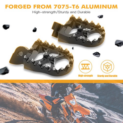 CNC Billet Wide Fat Foot Pegs Footrests For Yamaha YZ WR 125 250F 250 450F 450 - Picture 3 of 12