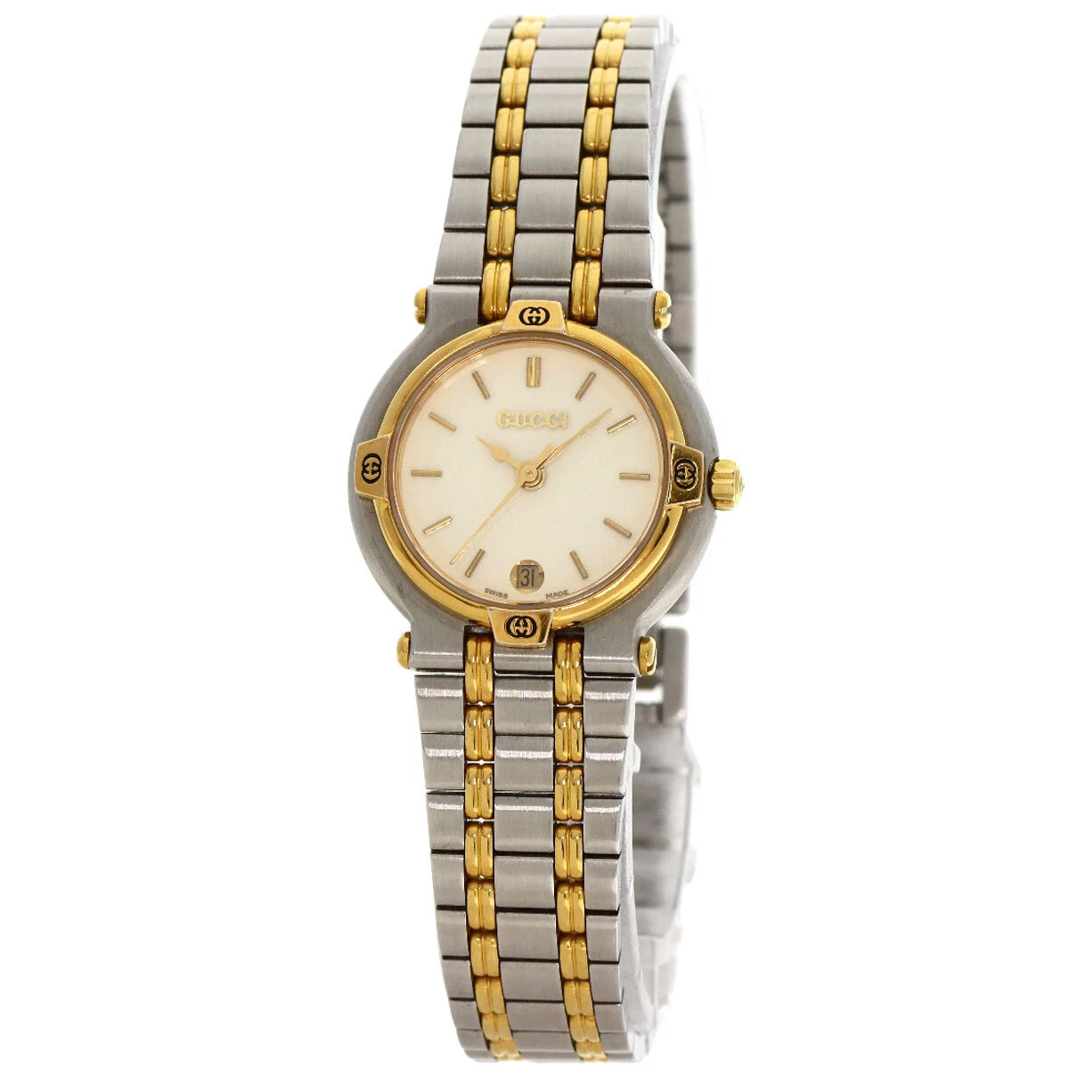 Montres GUCCI à visage rond 9000L en acier inoxydable/SSxGP pour femme