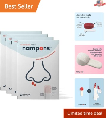 Compact Nosebleed Plugs - Quick-Acting Clotting Agents for Pain-Free First Aid